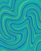Abstract Swirl Aqua Stripe Design Rug