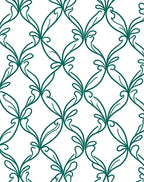 Teal Organic Scroll Vine Pattern Rug