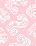 Pink White Swirling Cloud Pattern Rug