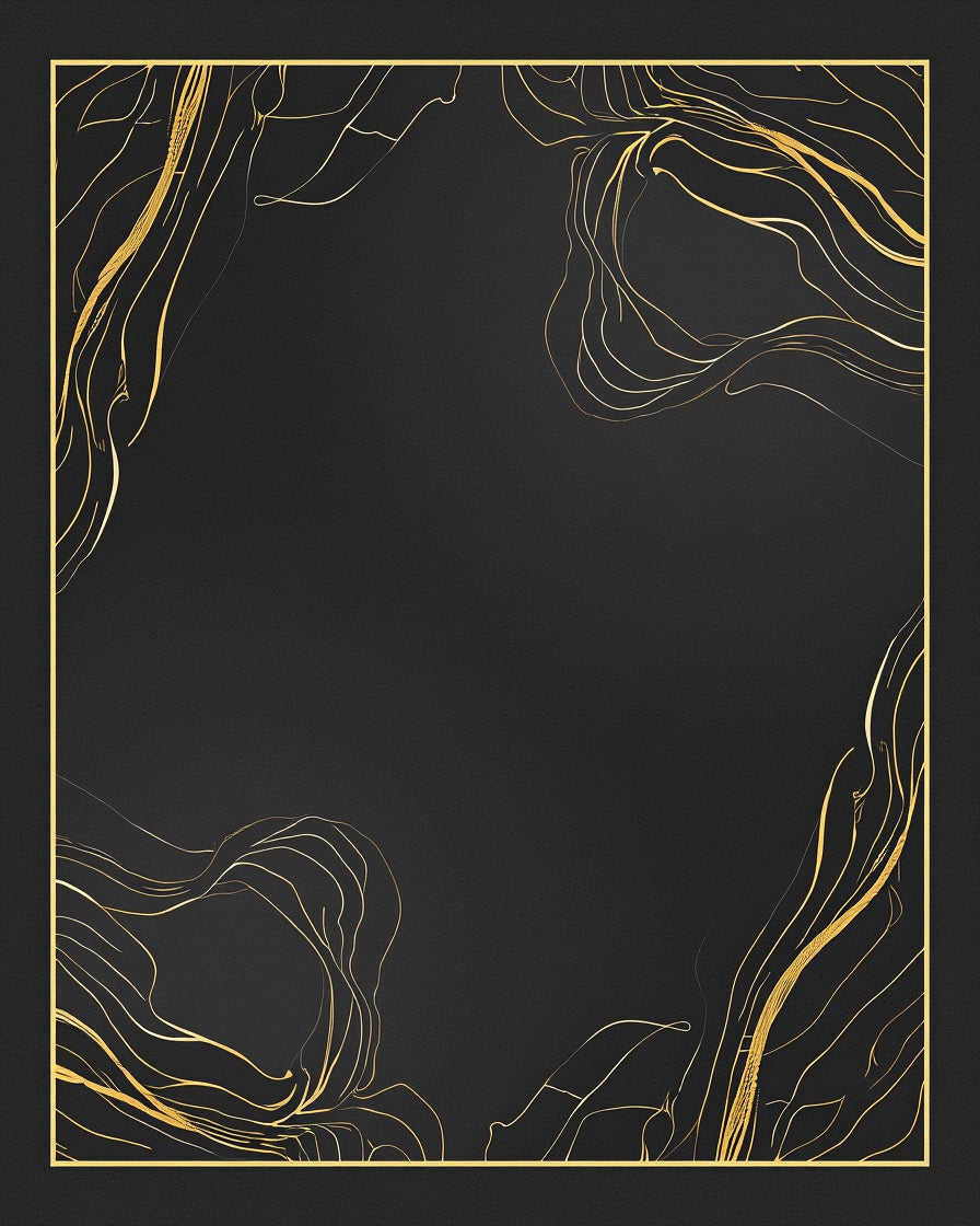 Modern Gold Swirl Abstract Rug