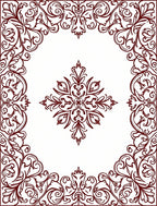 Ornate Vine Scrollwork Patterned Rug