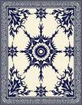Intricate Floral And Starburst Medallion Rug