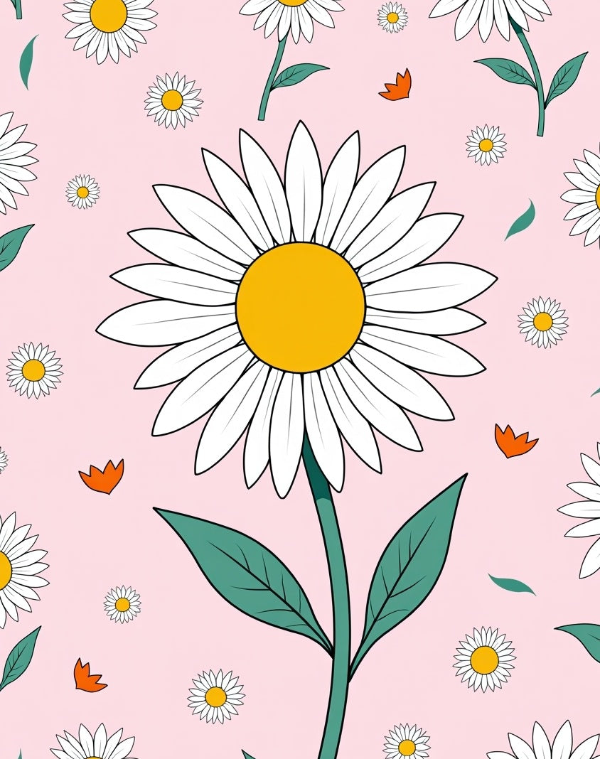 Daisy Pattern With Happy Vibe Rug