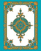 Ornate Teal and Gold Mandala Rug