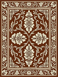 Classic Floral Ornament Brown Rug