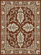 Classic Floral Ornament Brown Rug