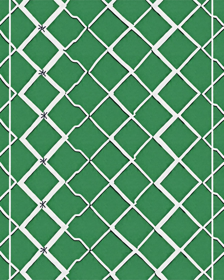 Green Diamond Net Pattern Rug