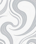 Abstract Swirls In Grey and White Rug