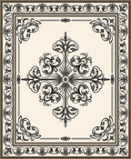 Ornate Floral Inlay Design Rug