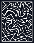 Abstract Swirl Geometric Star Pattern Rug