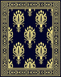 Classic Floral Motif With Geometric Borders Rug