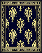 Classic Floral Motif With Geometric Borders Rug