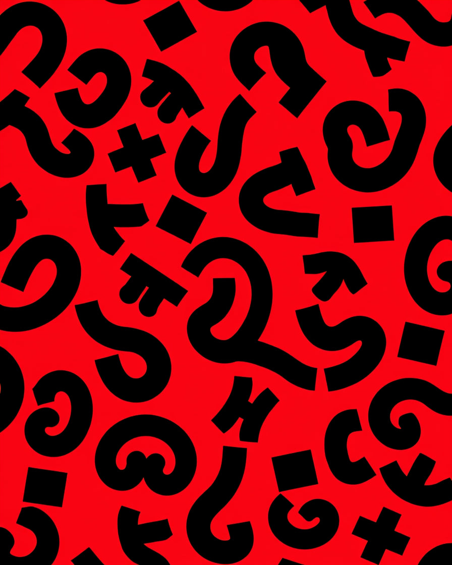 Abstract Black Bold Quirky Design Rug