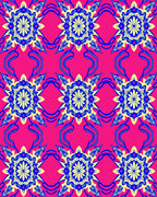 Radiant Blue Yellow Floral Pattern Rug