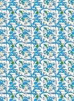 Abstract Blue Organic Pattern Rug