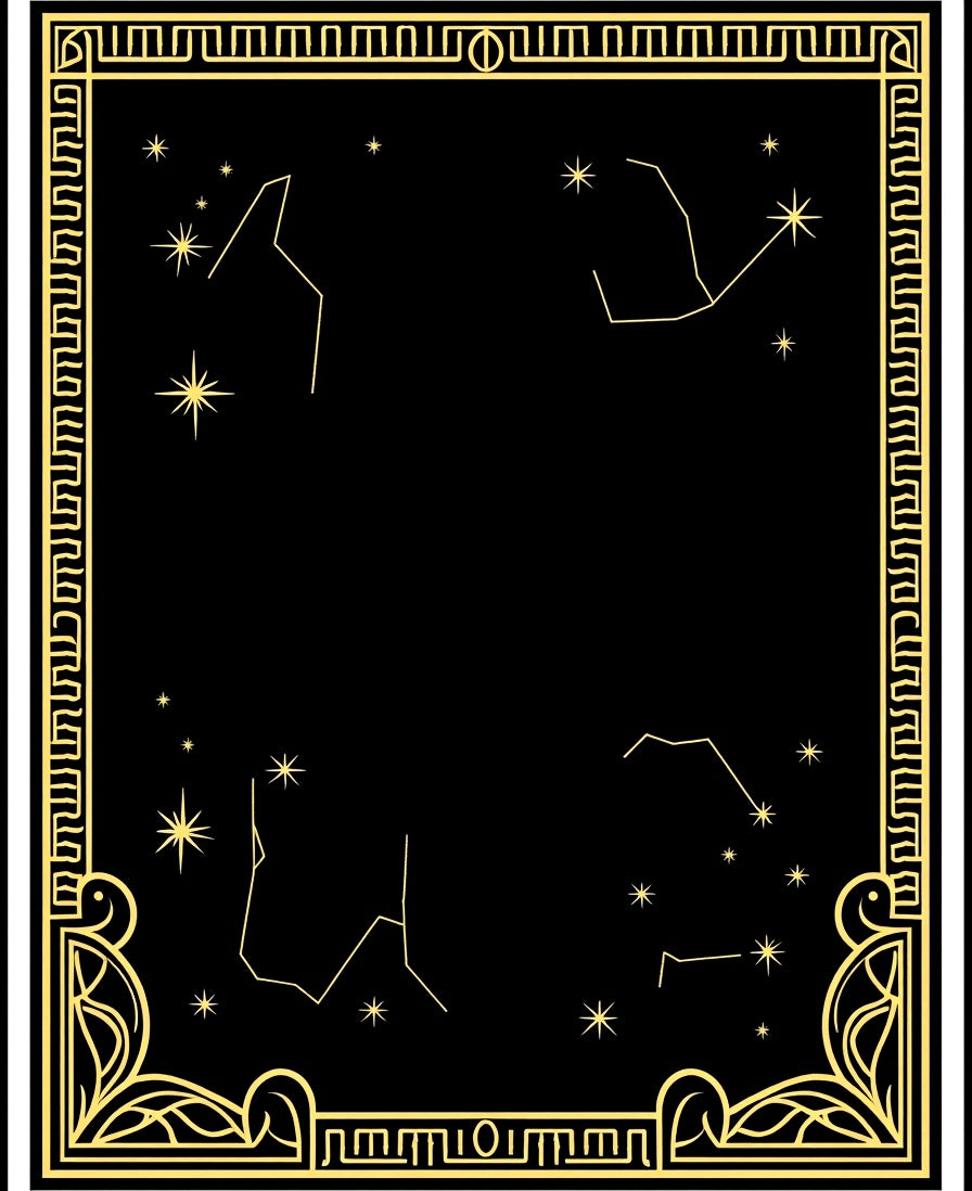 Celestial Constellation Black Gold Rug