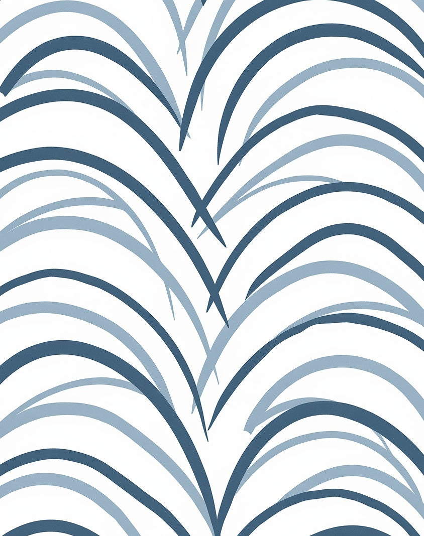 Arching Strokes Blue Pattern Design Rug