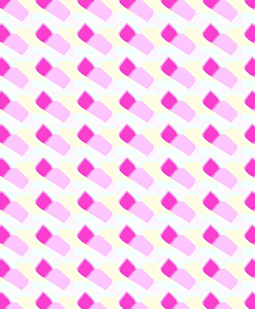 Pink And Yellow Geometric Pattern Rug