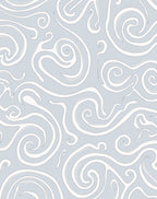 Abstract Swirls Light Blue Graphic Rug