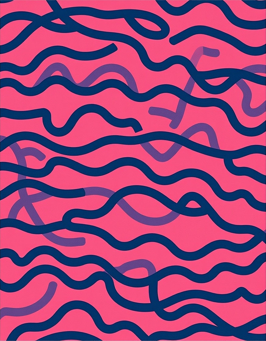Wavy Blue And Purple Lines Rug