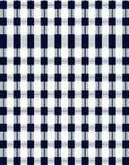 Classic Blue White Plaid Design Rug