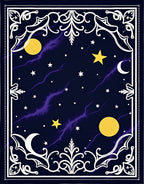 Celestial Night Sky Pattern Rug