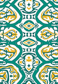 Teal Yellow Abstract Pattern Rug