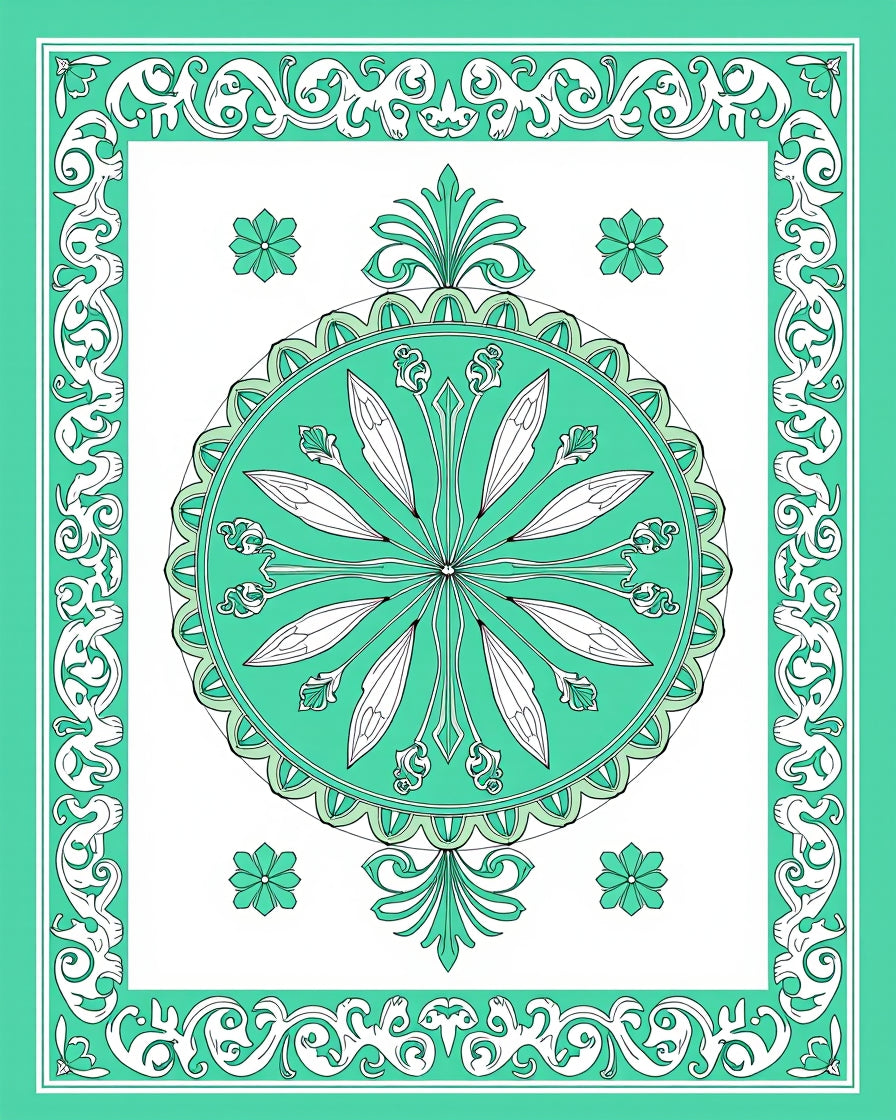 Classic Floral Medallion Border Rug
