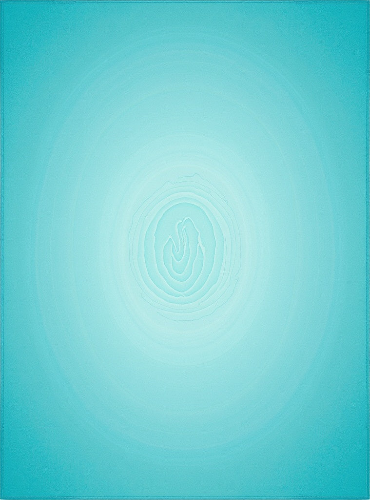 Abstract Aqua Circular Ripple Rug