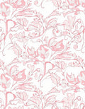 Elegant Pink Floral Swirl Pattern Rug