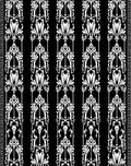 Art Nouveau Black White Floral Ornament Rug