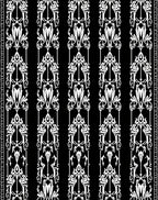Art Nouveau Black White Floral Ornament Rug