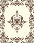 Elegant Brown Floral Flourish Pattern Rug
