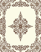 Elegant Brown Floral Flourish Pattern Rug