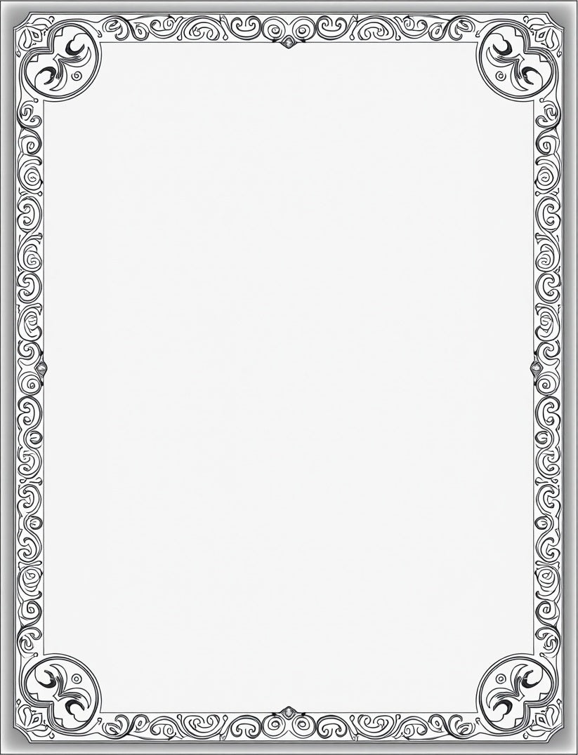 Ornate Black Flourish Scroll Frame Rug