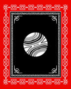 Bold Red White Geometric Circle Design Rug