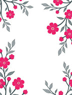 Vibrant Pink Flora Branches Rug
