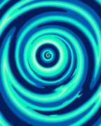 Deep Aqua Spiral Swirl Pattern Rug