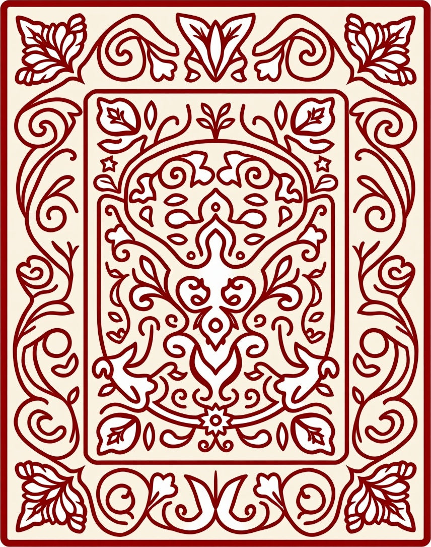 Ornate Floral Vine Pattern Rug