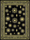 Radiant Golden Sunburst Diamond Border Rug