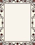 Ornate Floral Vines Pattern Frame Rug