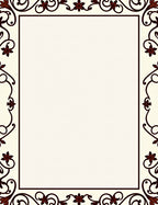 Ornate Floral Vines Pattern Frame Rug