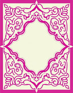 Ornate Flourish Design Pink Rug