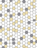 Yellow Grey Geometric Hexagons Pattern Rug