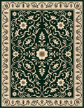Vintage Floral Swirls Cream Green Rug