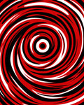 Bold Red Black White Swirl Pattern Rug