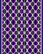 Geometric Lattice Pattern With Purple Accents Rug