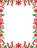 Red green snowflake ribbon border Rug