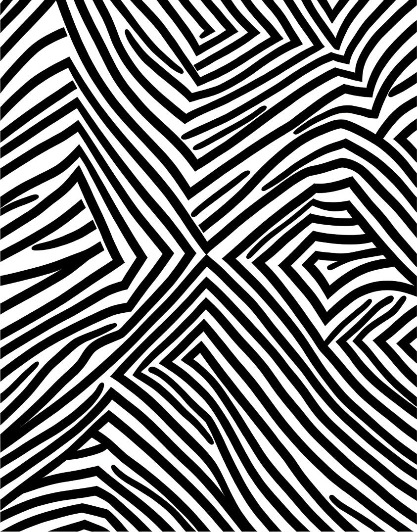 Bold Black White Geometric Stripes Rug
