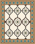 Ornate Floral Medallion Pattern Rug